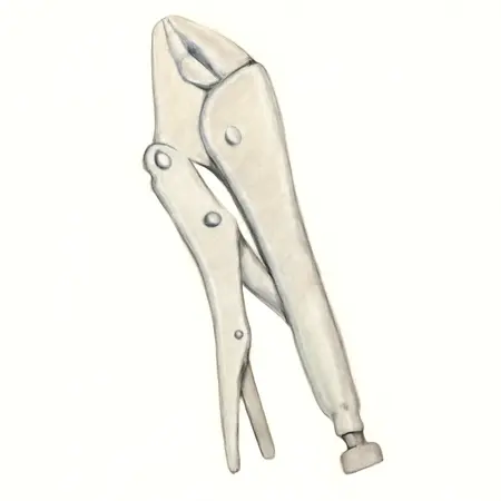 Water color illustrative image of a generic 10 in. Straight Jaw Locking Pliers