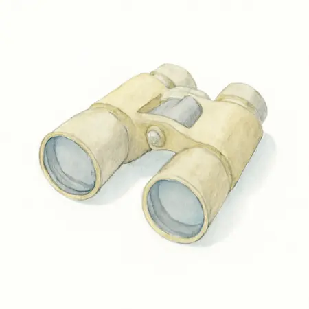 Water color illustrative image of a generic 10 x 50 Wide Angle Binoculars
