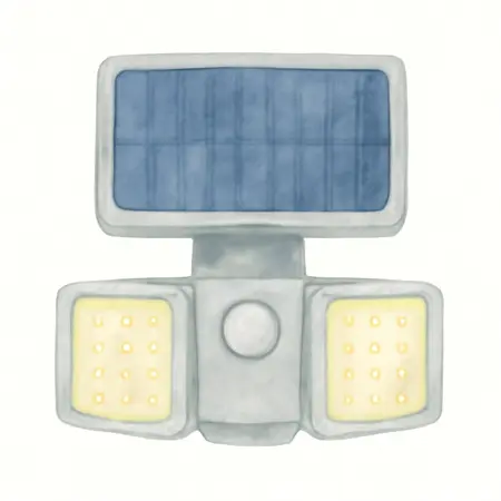 Water color illustrative image of a generic 1160 Lumen LED Solar Security Light