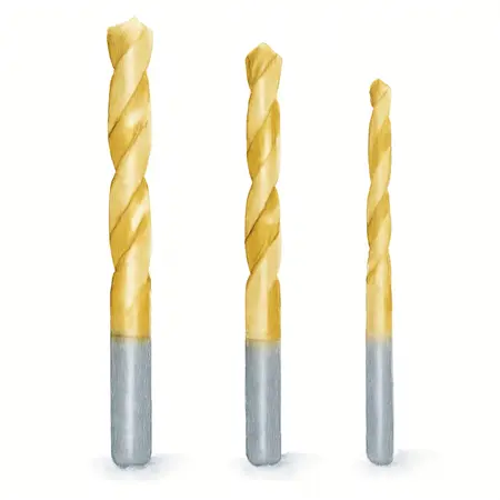 Water color illustrative image of a generic 1/16 in. Impact Rated Hex Shank Titanium Drill Bit Set, 3 Piece