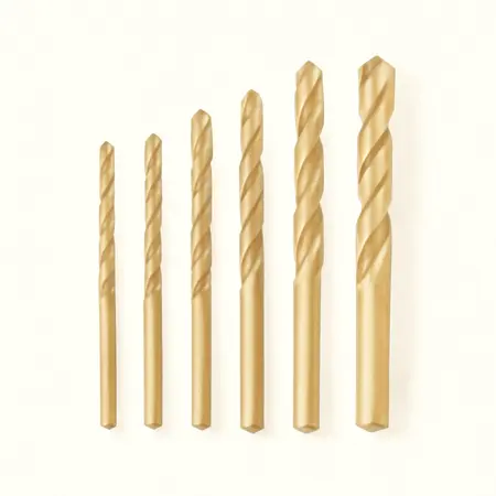 Water color illustrative image of a generic 1/16 in. Titanium High Speed Steel Drill Bits, 7 Piece