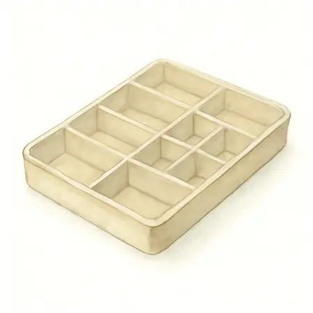 Water color illustrative image of a generic U.S. GENERAL 11 Compartment Drawer Organizer