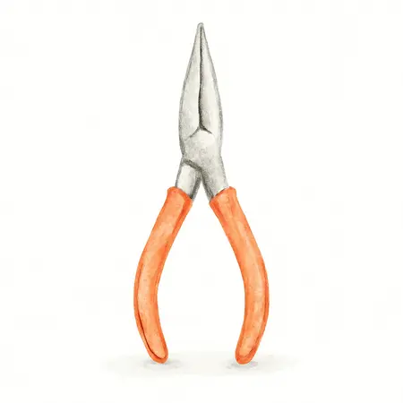 Water color illustrative image of a generic 11 in. Long-Reach Needle Nose Pliers