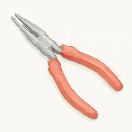 Water color illustrative image of a generic 11 in. Long-Reach Pistol-Grip Needle Nose Pliers