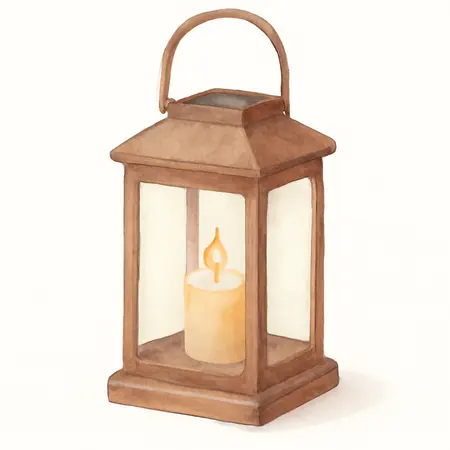 Water color illustrative image of a generic 11 in. Solar LED Bronze Finish Lantern