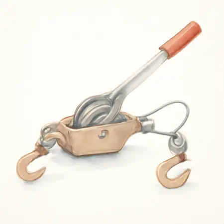 Water color illustrative image of a generic 1200 lb. Cable Winch Puller