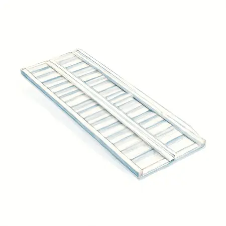 Water color illustrative image of a generic 1200 lb. Capacity 30-1/4 in. x 72 in. Convertible Aluminum Loading Ramp