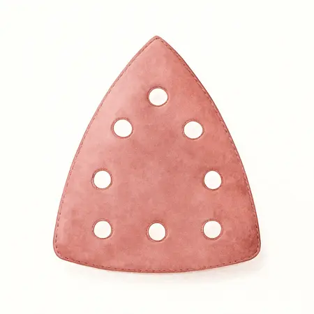 Water color illustrative image of a generic 120 Grit Hook and Loop Triangle Detail Sanding Sheets for Oscillating Multi-Tools, 5-Pack