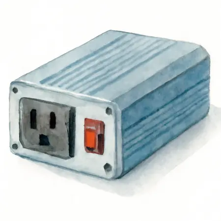 Water color illustrative image of a generic 120 Watt Continuous/240 Watt Peak Modified Sine Wave Power Inverter