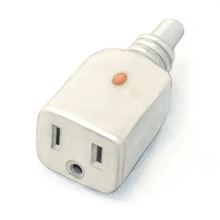 Water color illustrative image of a generic 125V, 15 Amp, 12-18 AWG Light Up Female Connector