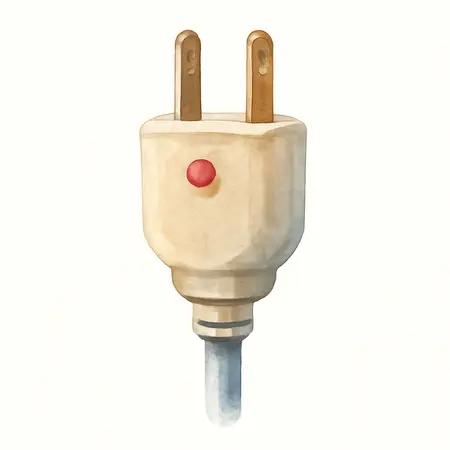 Water color illustrative image of a generic 125V, 15 Amp, 12-18 AWG Light Up Male Plug