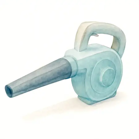 Water color illustrative image of a generic 12 Amp, 115 MPH/805 CFM Electric Jet Fan Blower