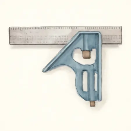 Water color illustrative image of a generic 12 In. Combination Square Set