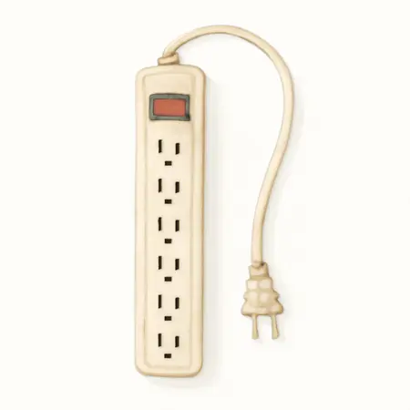 Water color illustrative image of a generic HFT 12 Outlet 4 ft. Metal Power Strip