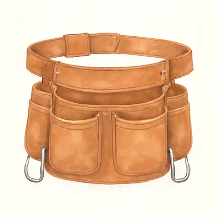 Water color illustrative image of a generic 12 Pocket Oil Tanned Tool Belt