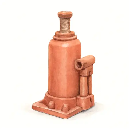 Water color illustrative image of a generic 12 Ton Hydraulic Bottle Jack
