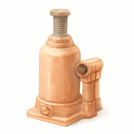 Water color illustrative image of a generic 12 Ton Hydraulic Low Profile  Bottle Jack