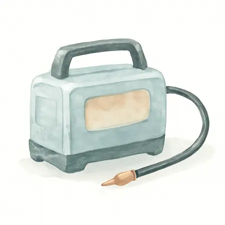 Water color illustrative image of a generic 12V, 125 PSI High-Performance Inflator