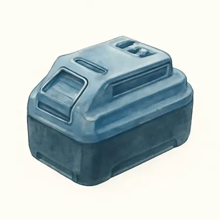 Water color illustrative image of a generic 12V 2 Ah Lithium-Ion Compact Lightweight Battery