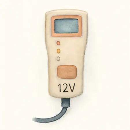 Water color illustrative image of a generic 12V Alternator/Battery Checker