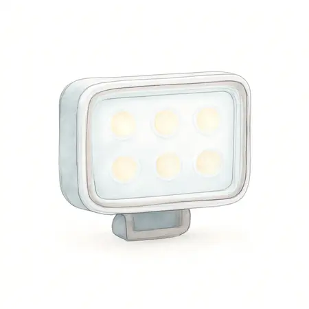 Water color illustrative image of a generic 12V Utility/Rock White LED Light, 2 Pack