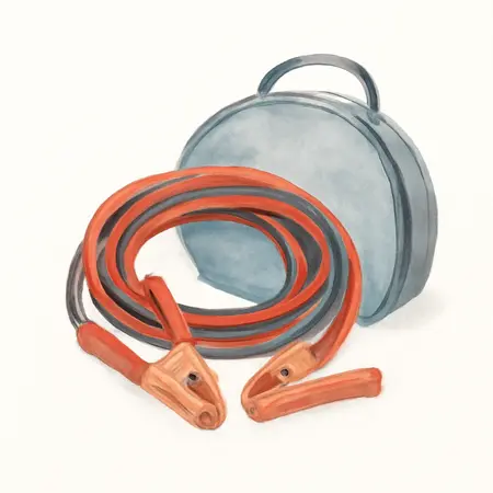 Water color illustrative image of a generic PITTSBURGH 12 ft. 10 Gauge Jumper Cables