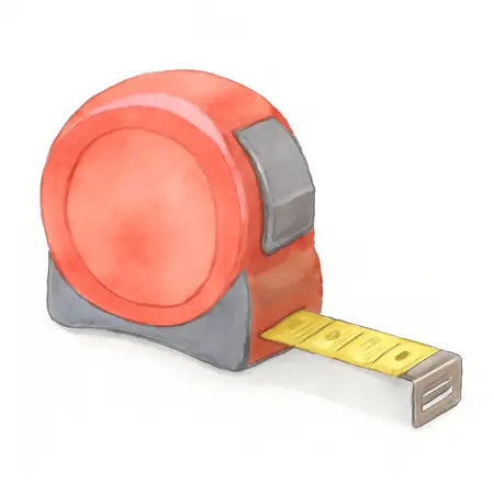 Water color illustrative image of a generic 12 ft. Self-Locking Tape Measure