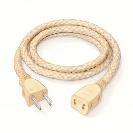 Water color illustrative image of a generic 12 ft. x 16/2 Gauge Flat Plug Braided Indoor Extension Cord