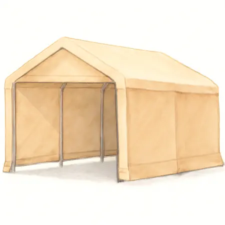 Water color illustrative image of a generic 12 ft. x 20 ft. Truck/SUV Portable Garage