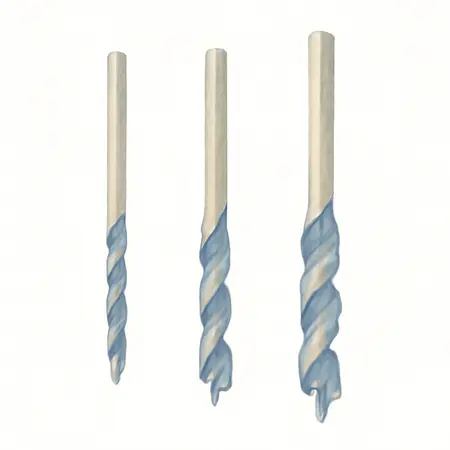 Water color illustrative image of a generic 1/2 in., 9/16 in., 5/8 in. 25 in. Long Wood Bit Set, 3 Piece