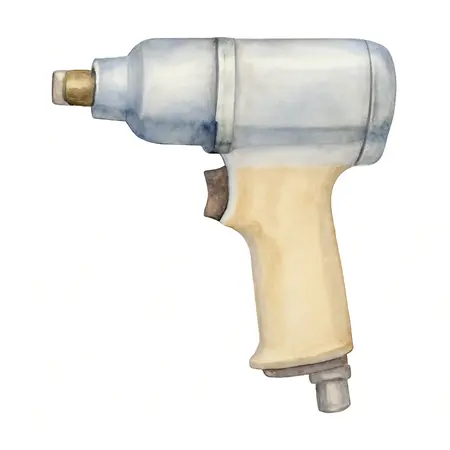 Water color illustrative image of a generic 1/2 in. Right Angle Composite Air Impact Wrench, Jumbo Hammer, 400 ft. lbs.