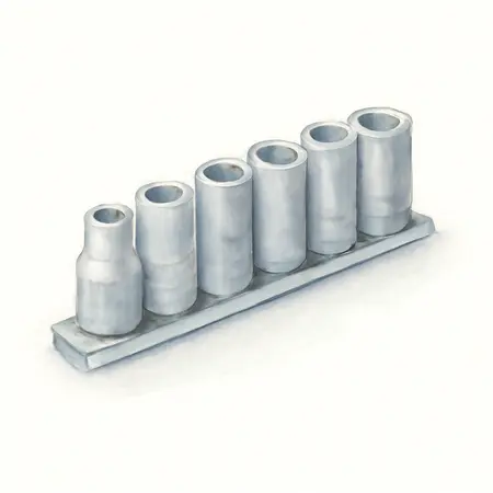 Water color illustrative image of a generic 1/2 in. Drive Front Wheel Drive Axle Lock-Nut Socket Set, 7 Piece