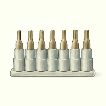 Water color illustrative image of a generic 1/2 in. Drive Impact Star Bit Socket Set, 8 Piece