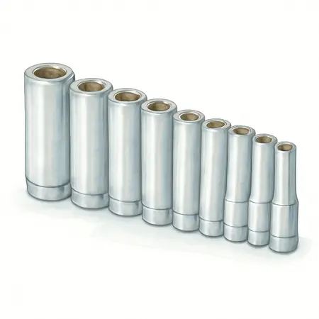 Water color illustrative image of a generic 1/2 in. Drive Metric Chrome Deep Socket Set, 10 Pc.