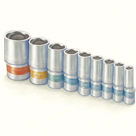 Water color illustrative image of a generic 1/2 in. Drive Metric Chrome Socket Set, 10 Pc.