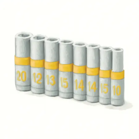 Water color illustrative image of a generic 1/2 in. Drive Metric High Visibility Socket Set, 10 Piece