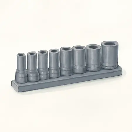 Water color illustrative image of a generic 1/2 in. Drive Metric Impact Socket Set, 13 Piece
