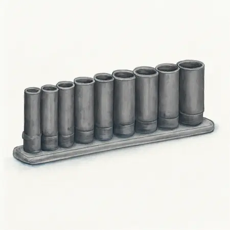 Water color illustrative image of a generic 1/2 in. Drive SAE Impact Socket Set, 13 Piece