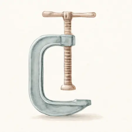 Water color illustrative image of a generic 12 in. F-Style Welding Clamp