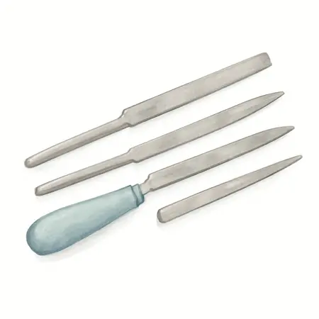 Water color illustrative image of a generic 12 in. File Set, 4 Piece