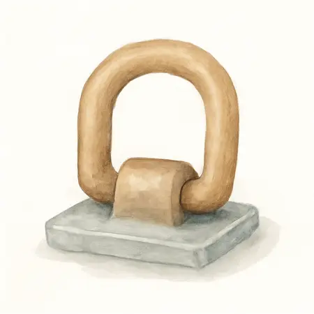 Water color illustrative image of a generic 1/2 in. Forged Cargo D-Ring Anchor
