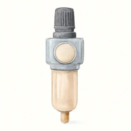 Water color illustrative image of a generic 1/2 in. NPT(F) Air Filter with Regulator