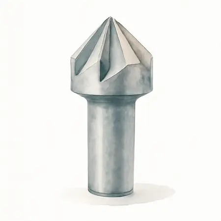 Water color illustrative image of a generic 1/2 in. Six Flute Countersink