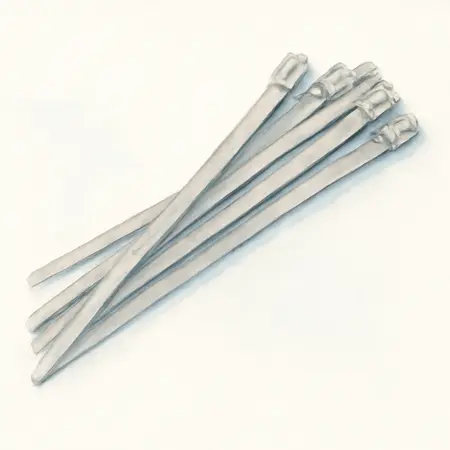 Water color illustrative image of a generic 12 in. Stainless Steel Cable Ties 25 Pk.