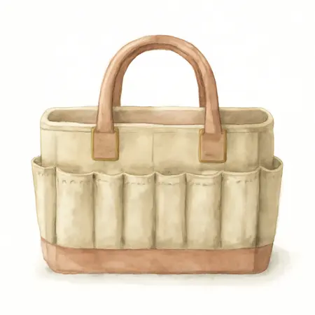 Water color illustrative image of a generic 12 in. Tool Bag with 21 Pockets
