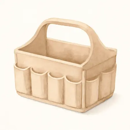 Water color illustrative image of a generic 12 in. Tool Tote with 18 Pockets