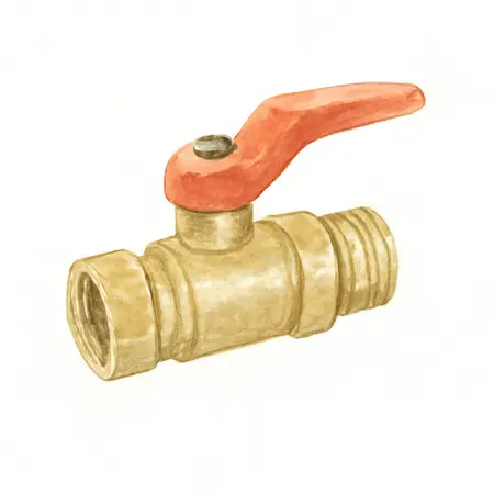 Water color illustrative image of a generic 1/2 in. to 3/8 In. Compressor Shut-Off Kit