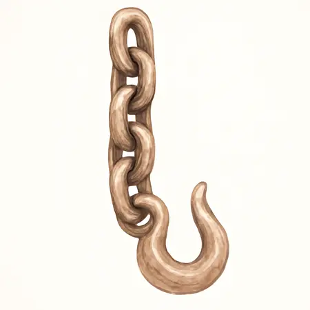 Water color illustrative image of a generic 1/2 in. x 20 ft. Grade 70 Truckers Chain