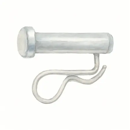 Water color illustrative image of a generic 1/2 in. x 3-3/4 in. Hitch Pin with Clip