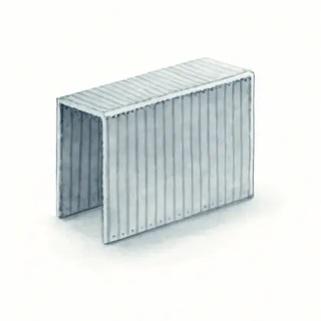 Water color illustrative image of a generic 1/2 in. x 7/16 in. Crown 20 GA Galvanized Staples, 5,040 Pc.